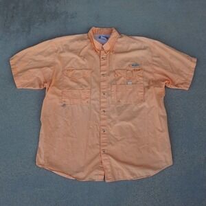 Columbia Performance Fishing Short Sleeve Orange Men X-Large Vented OmniShade